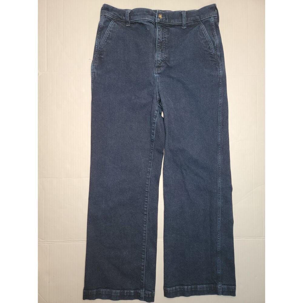 J Crew Jeans Womens Sz 31 Dark Wach Denim Trouser In Signature Stretch BU834 - Picture 2 of 8